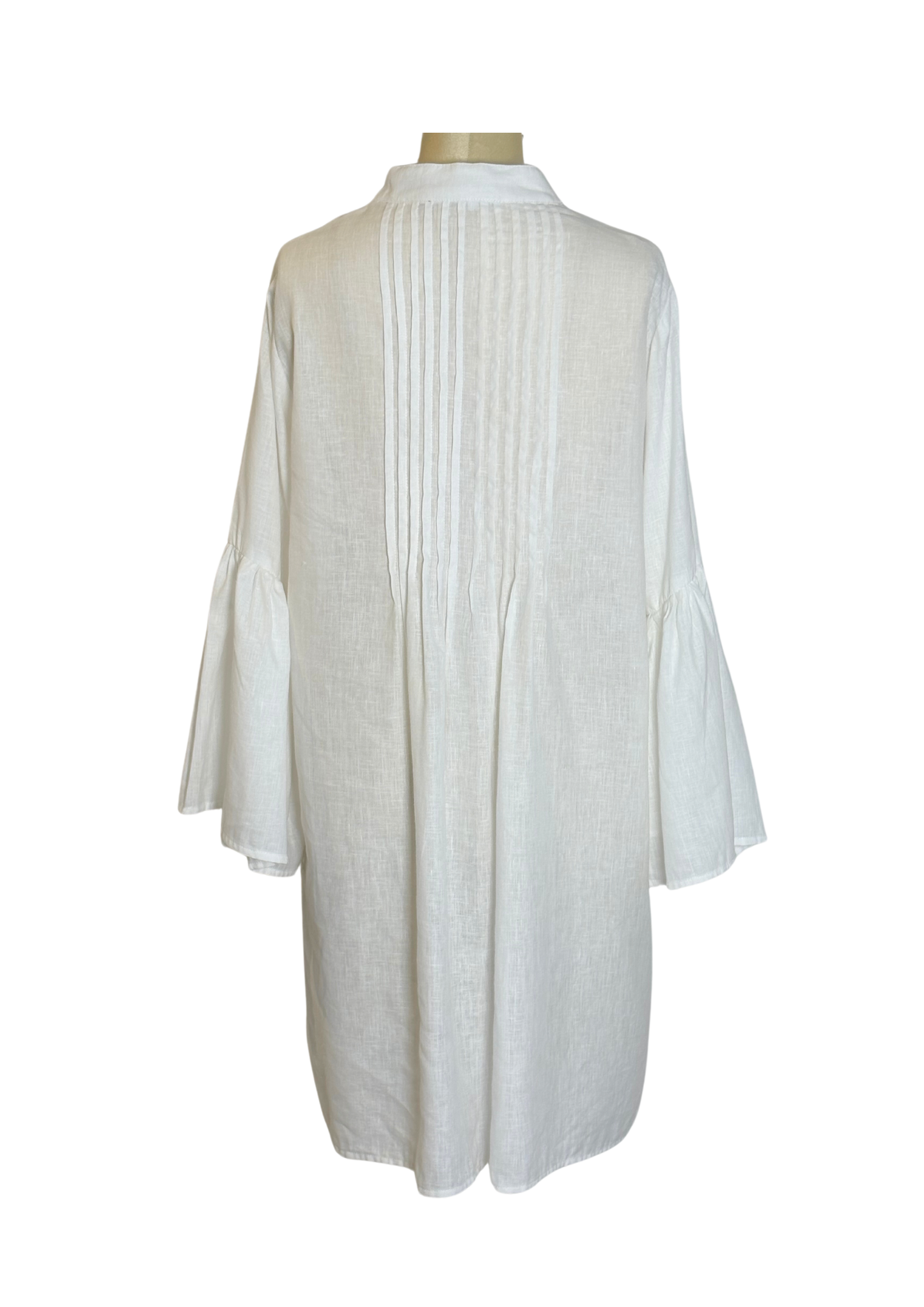 White Linen Pintuck Dress