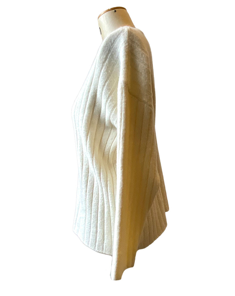 Olympia Cream Rib Crew Neck Sweater