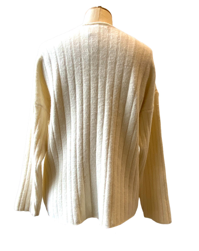Olympia Cream Rib Crew Neck Sweater