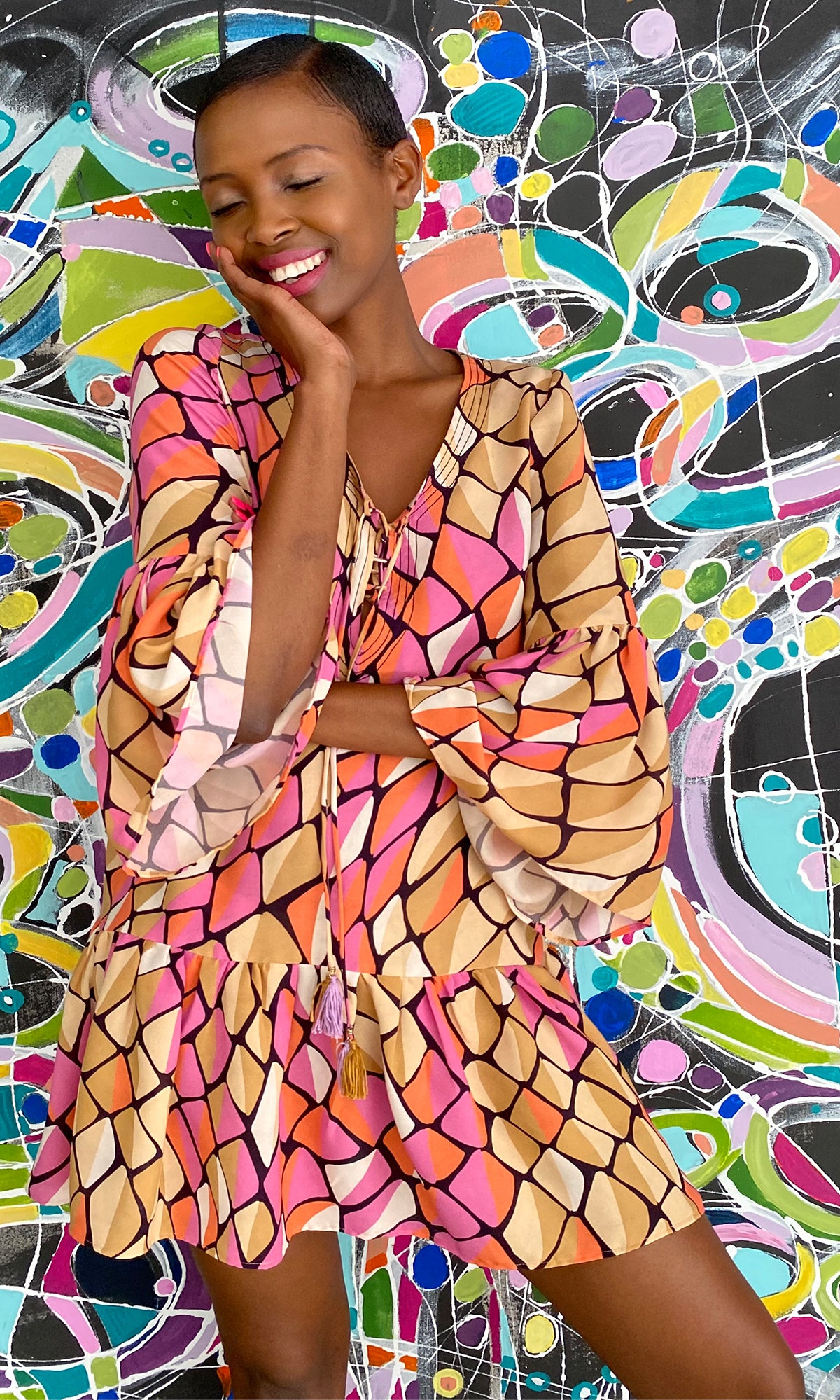 Colorful boho dress deals