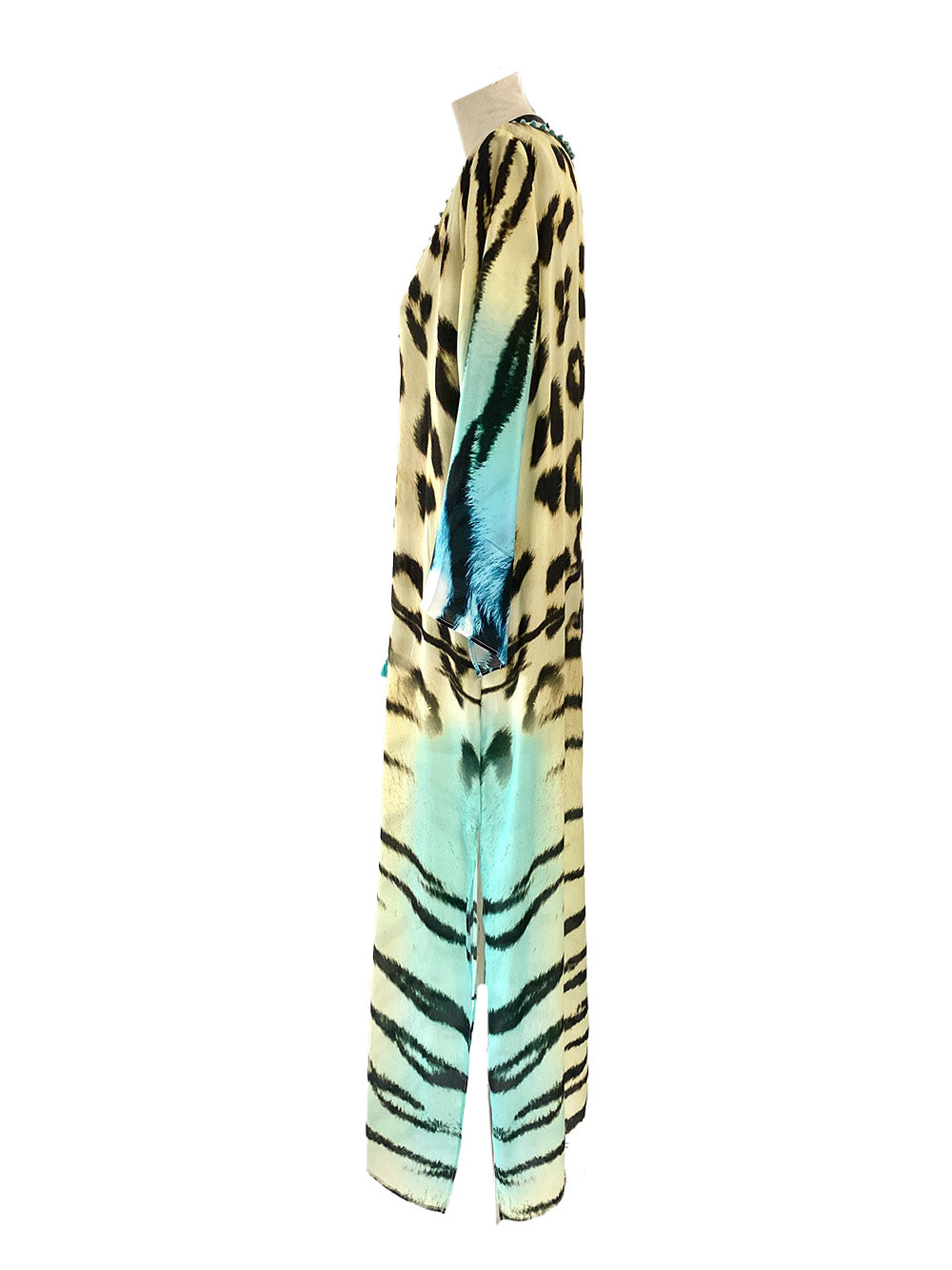 Ocelot Beaded Long Tunic Dress