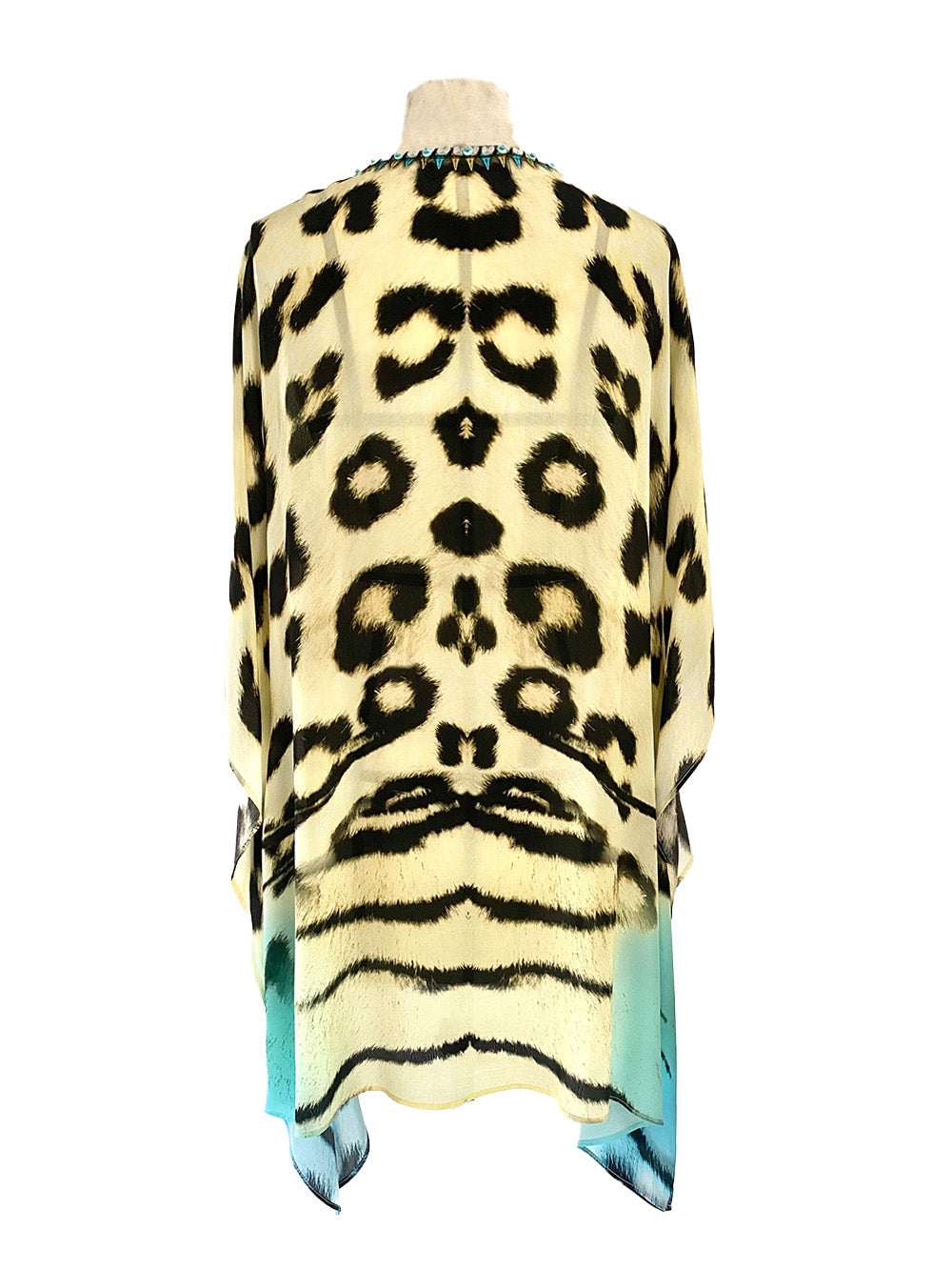 Ocelot hand beaded kaftan (short)