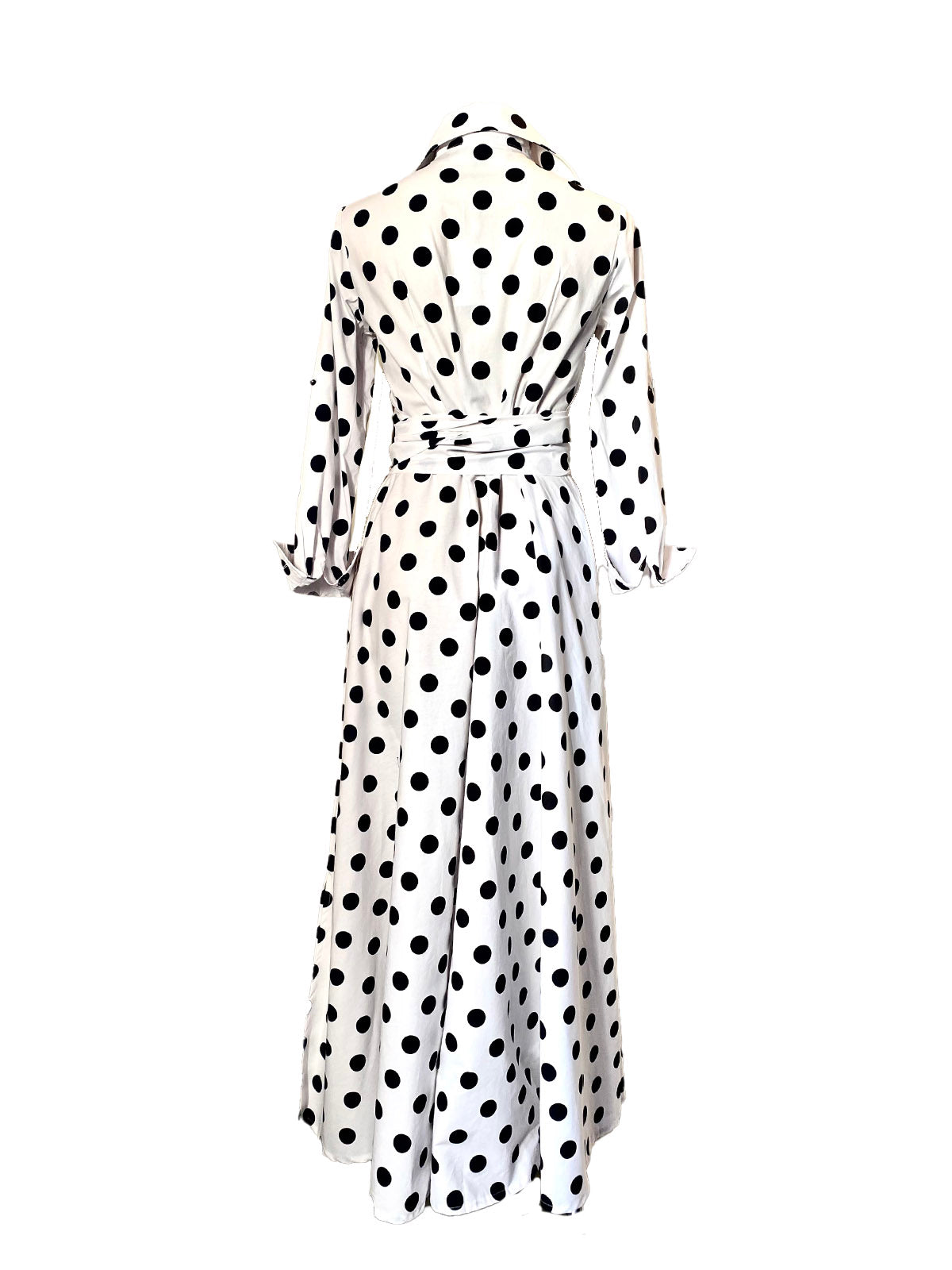 Polka dot shirtwaister dress