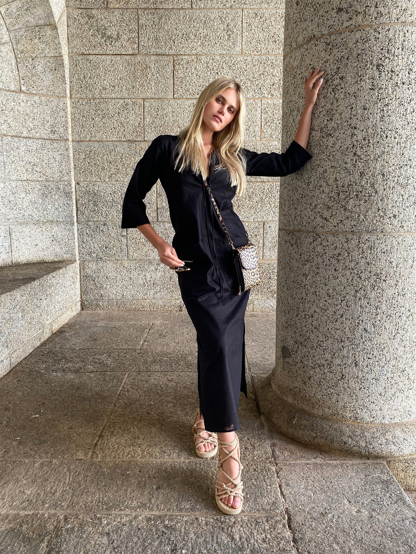 Black Cotton tunic dress