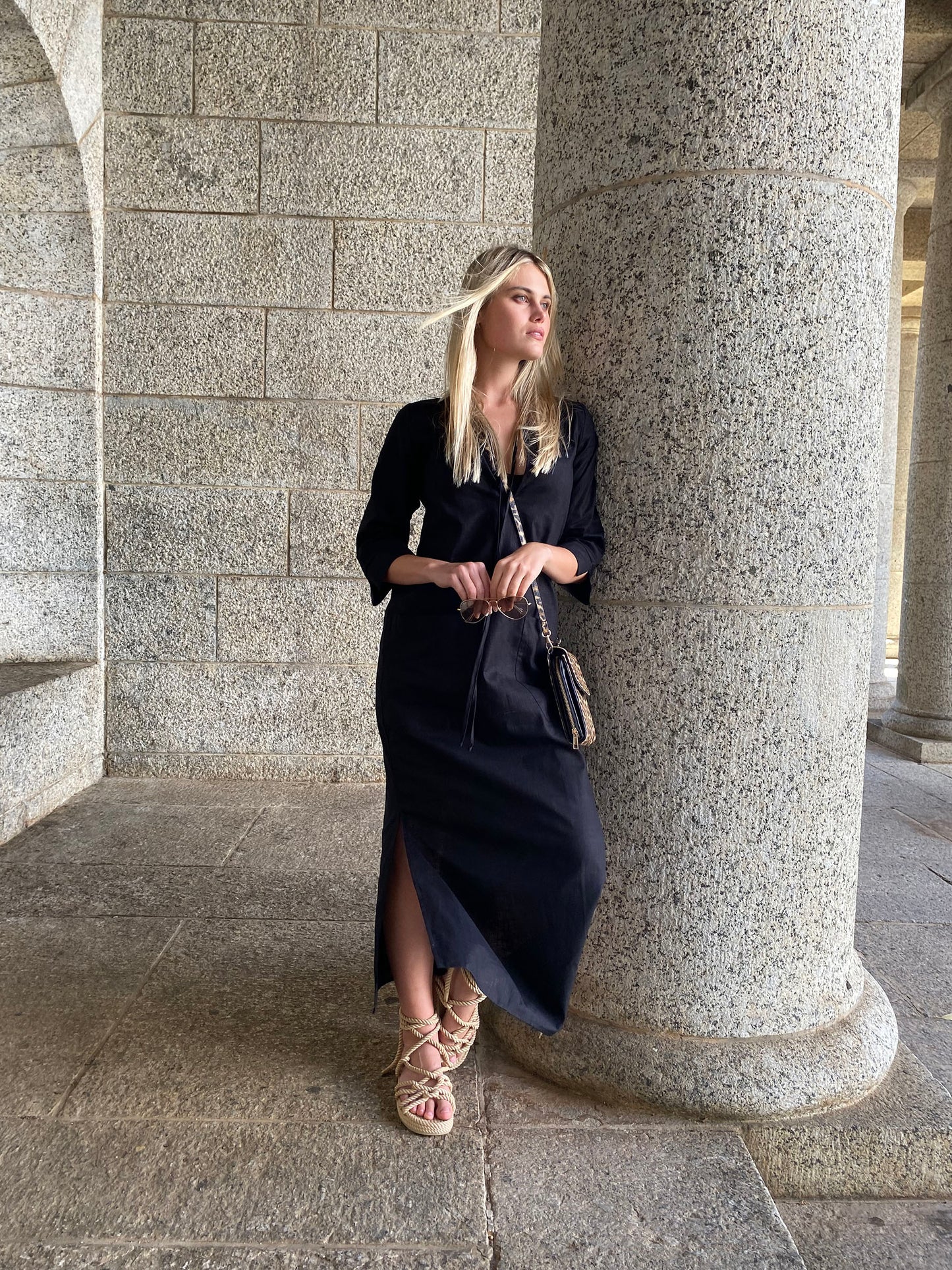 Black Cotton tunic dress