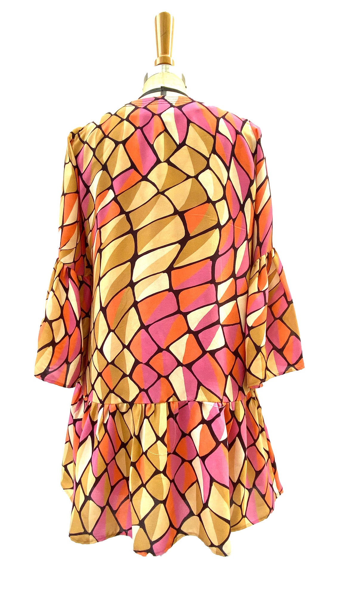 Harlequin Print Boho Dress