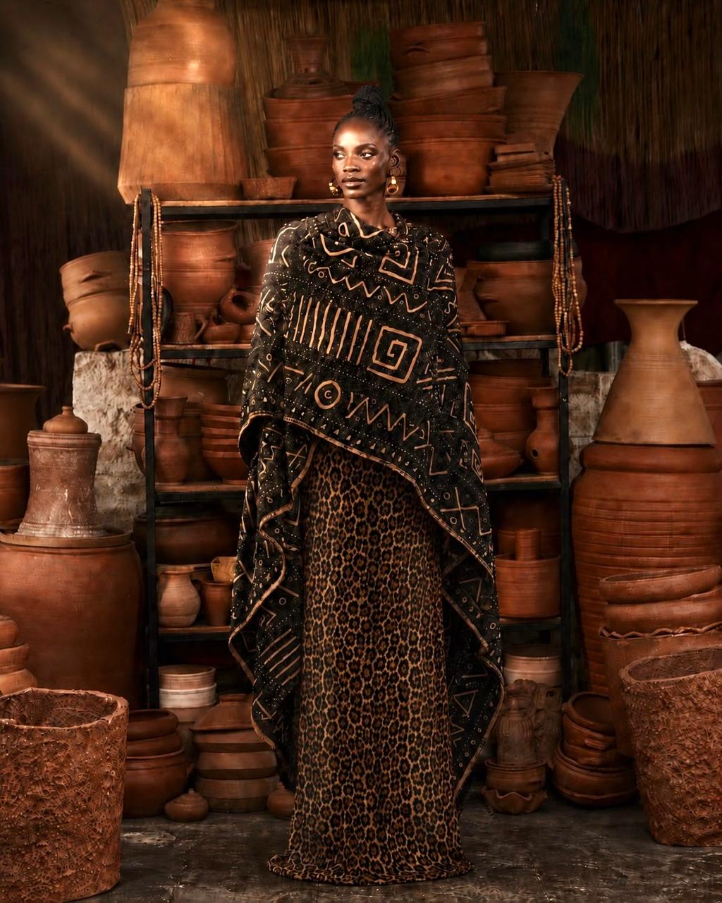 Tribal Cotton Shawl, Mudcloth Muse