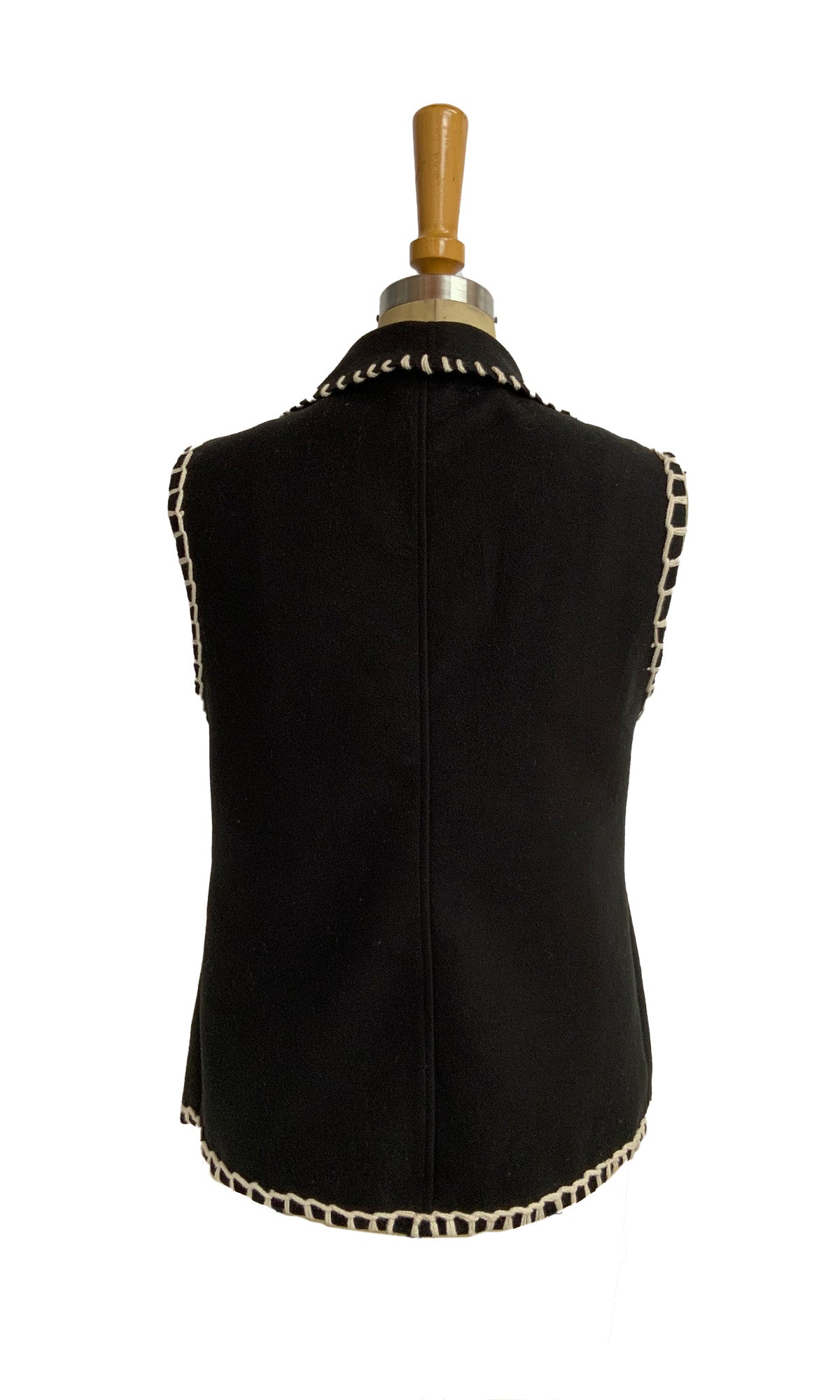 Wool Melton waistcoat with Appliqué - Red