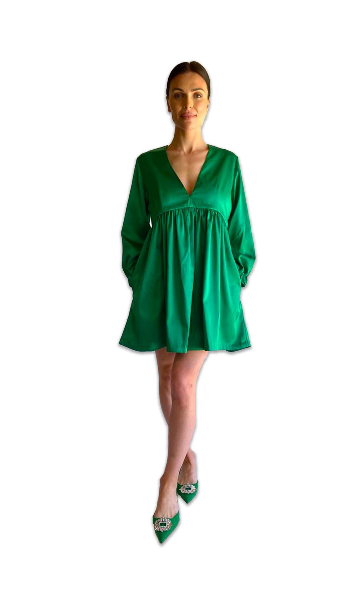 Darcy Baby Doll Dress - Milano Satin - Made to Order - Multi Colour