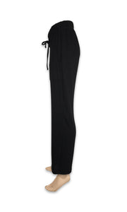 Straight Leg Knit Drawstrings Pants - Black W22