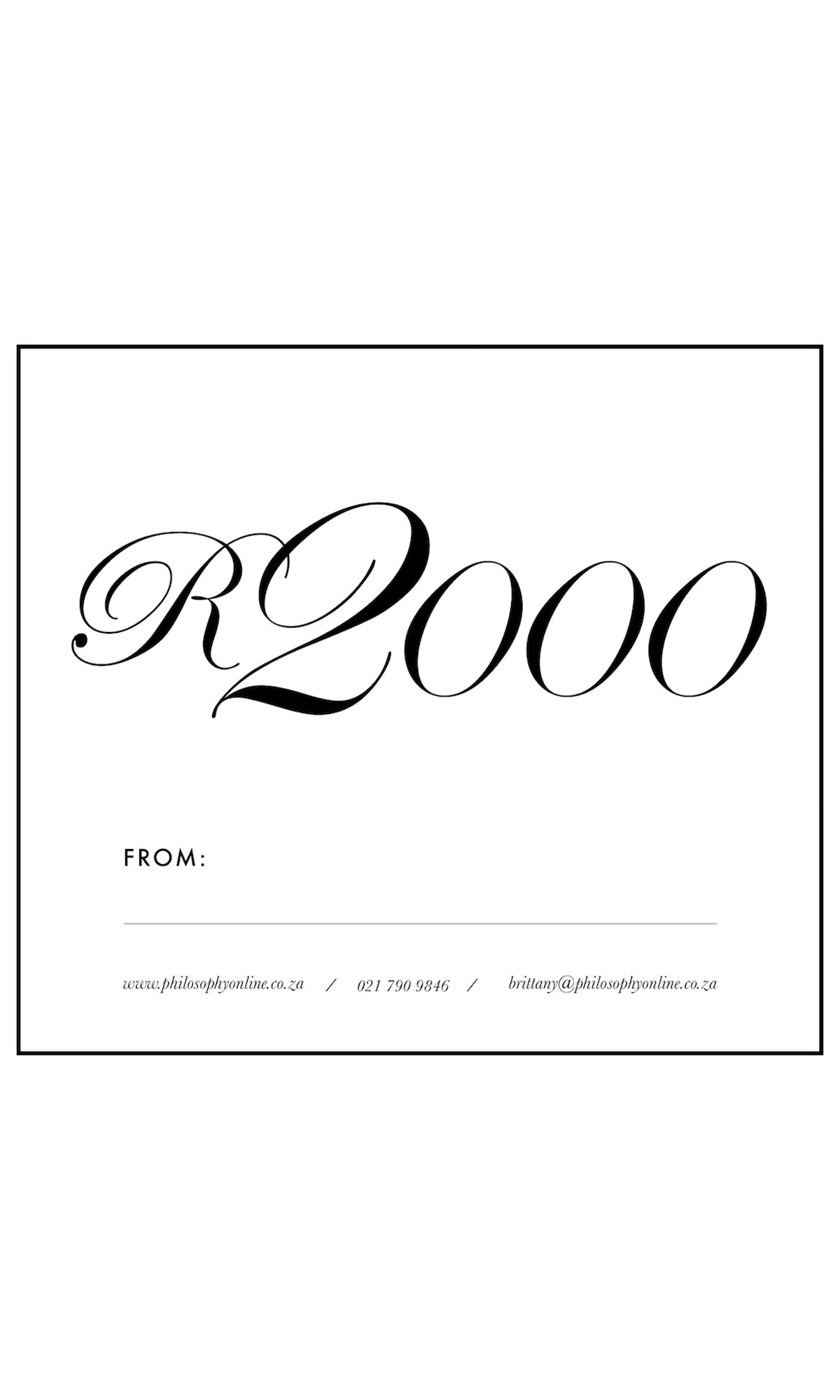 Philosophy Gift Voucher R2000