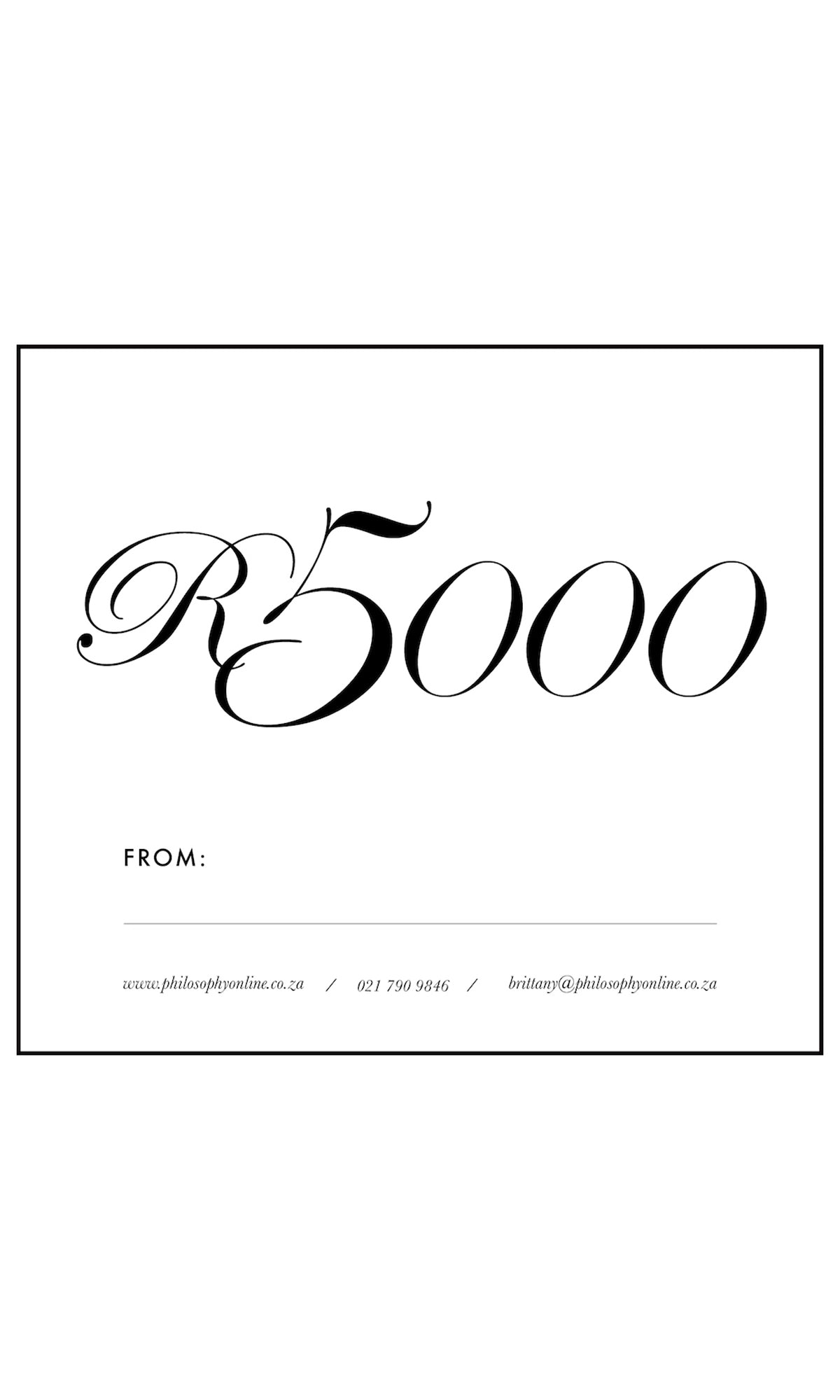 Philosophy Gift Voucher R5000