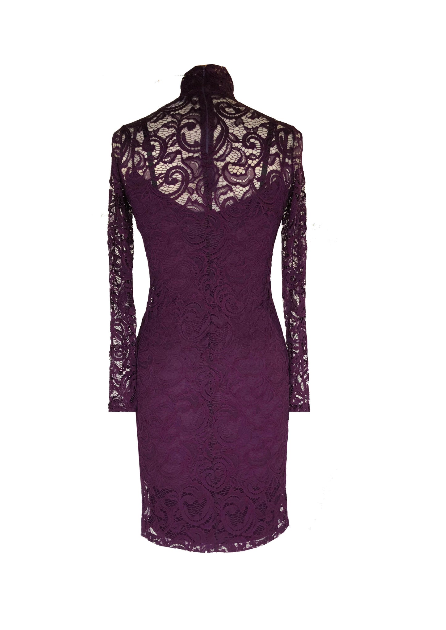 Purple Lace Poloneck Back