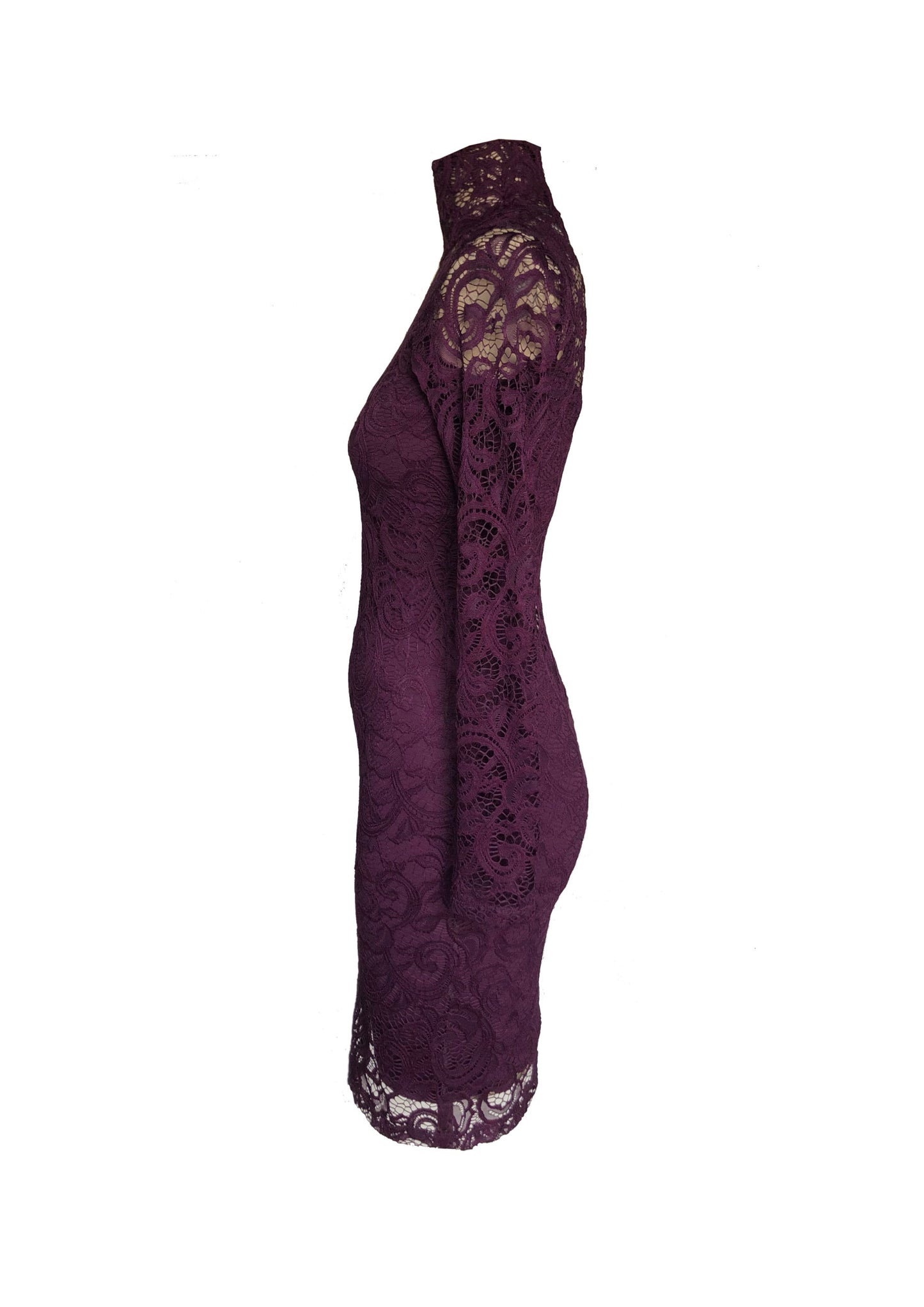 Purple Lace Poloneck Side