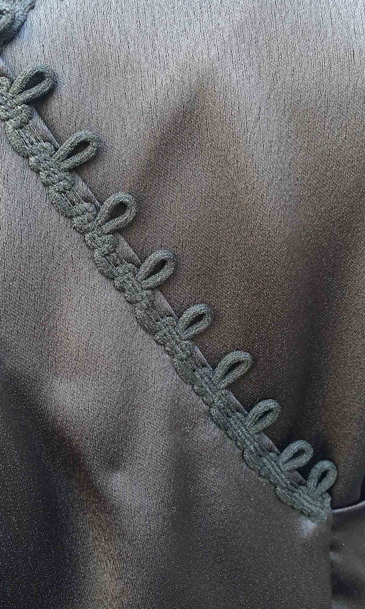 Satin Wrap Dress with Lace Detail