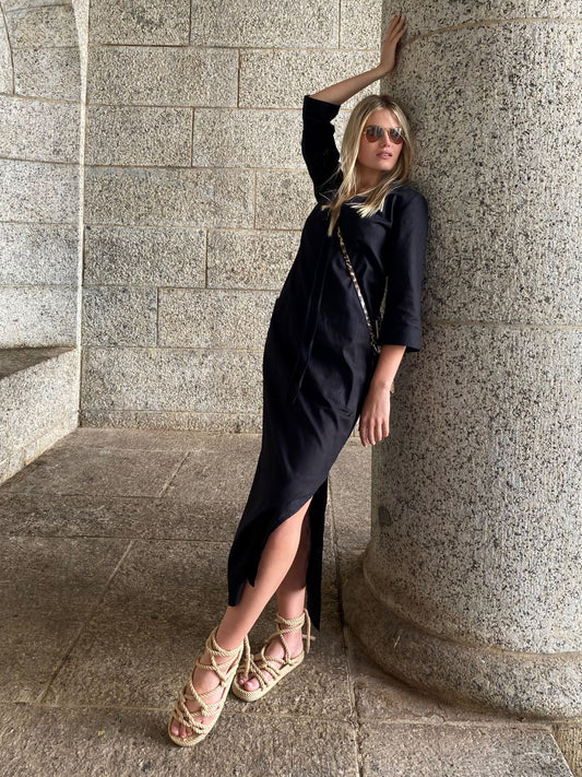 Black Cotton tunic dress