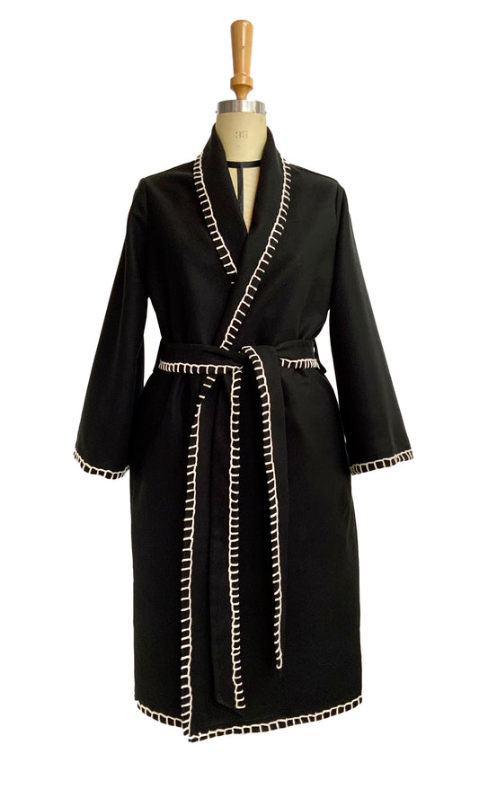 Blanket stitch below the knee coat