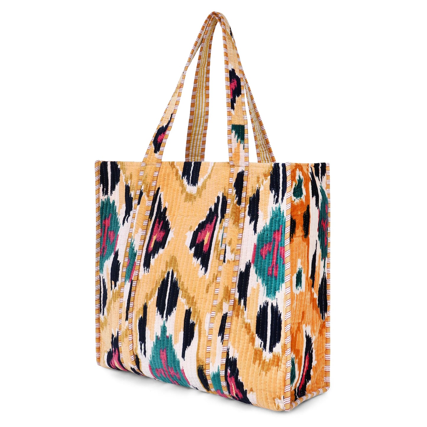 CYC Orange Ikat Velvet Tote Bag
