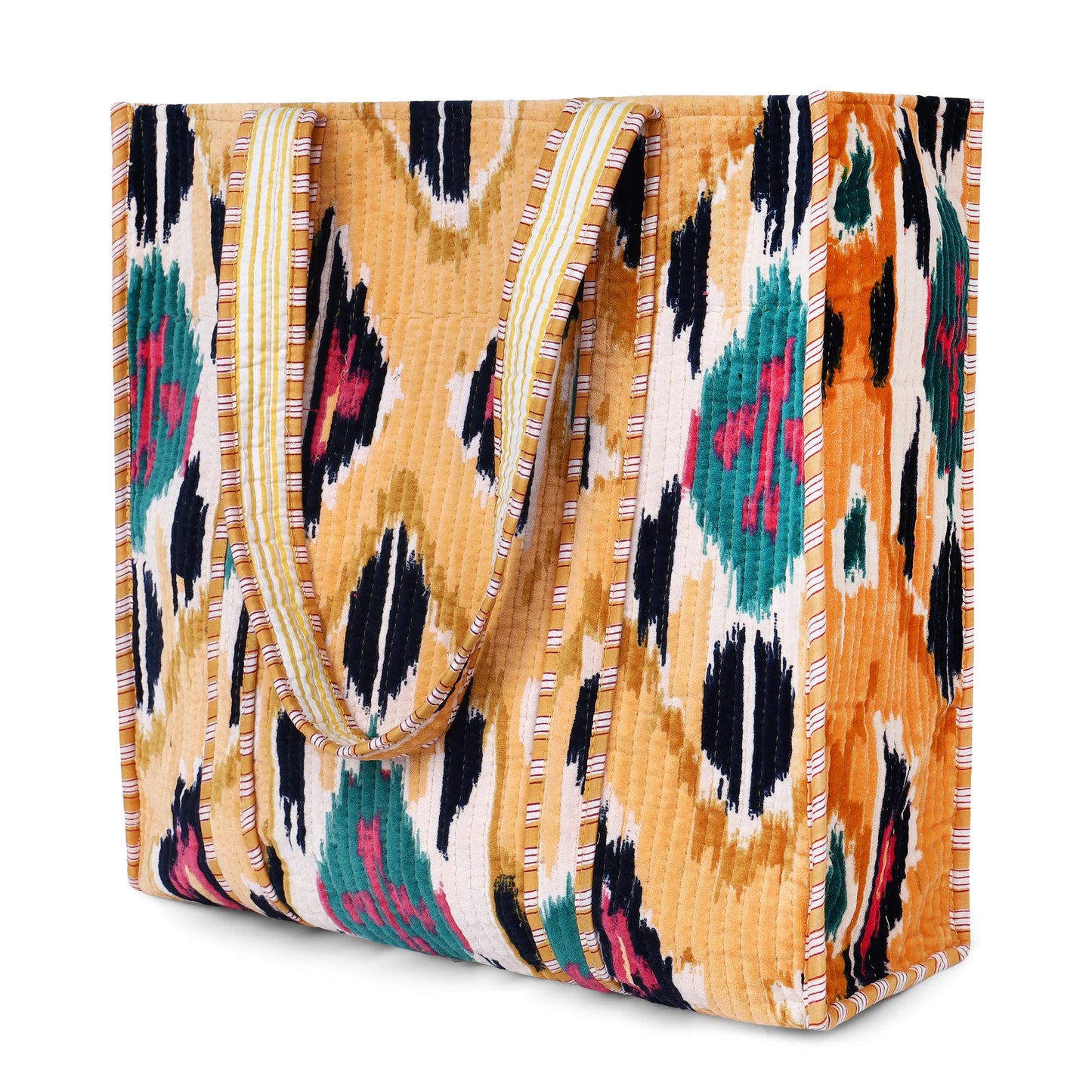 CYC Orange Ikat Velvet Tote Bag