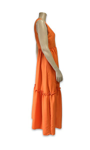 Alecia Long Tier Dress - Tangerine