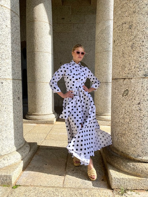 Polka dot shirtwaister dress
