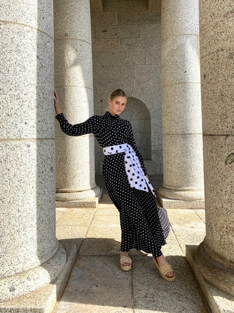 Viscose polka dot shirtwaister