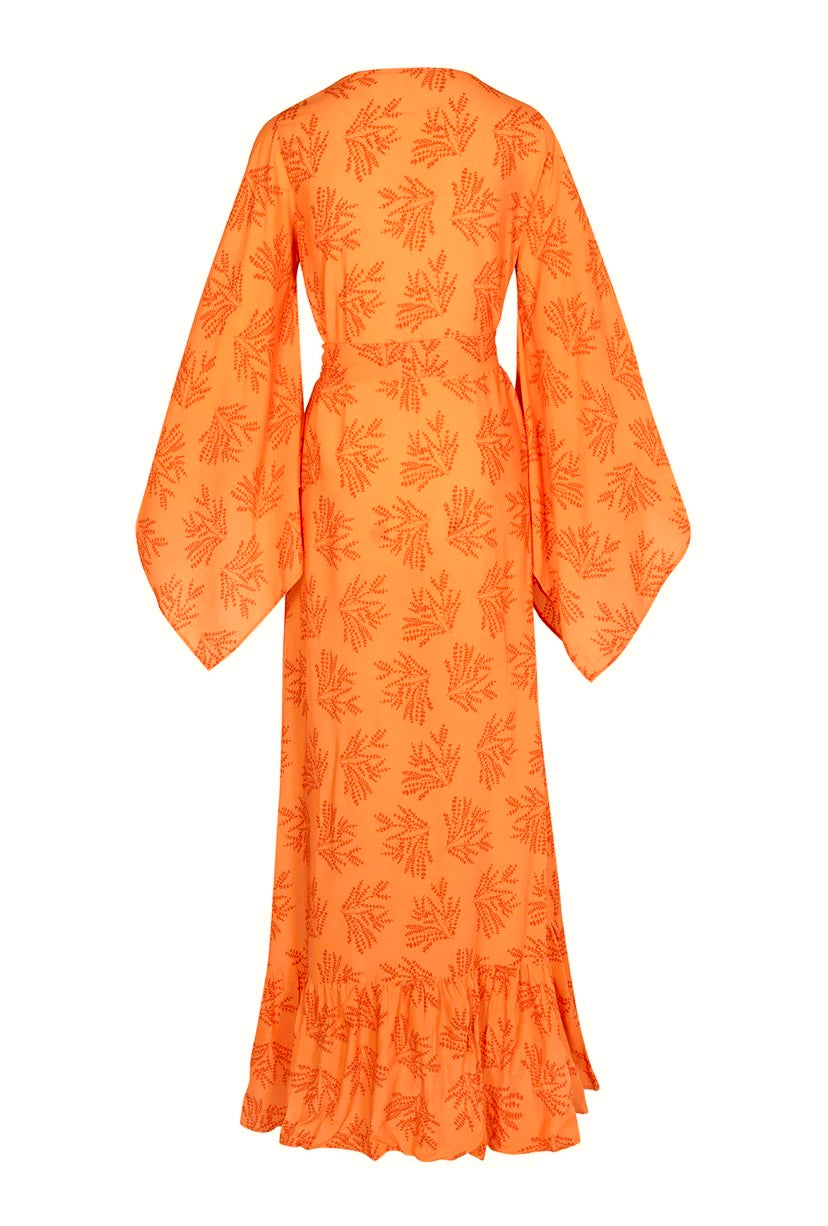BeachCult Coco Wrap Dress, Coral Fern