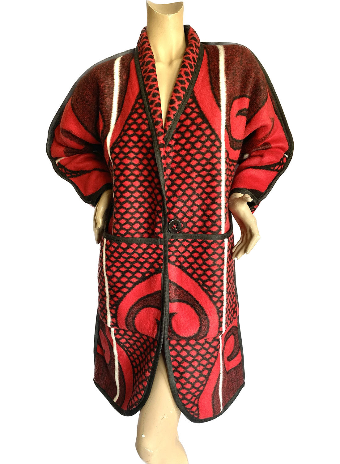 Basotho Blanket Coat - Long Red