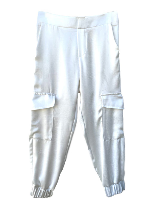 Satin Cargo Pants - Ivory