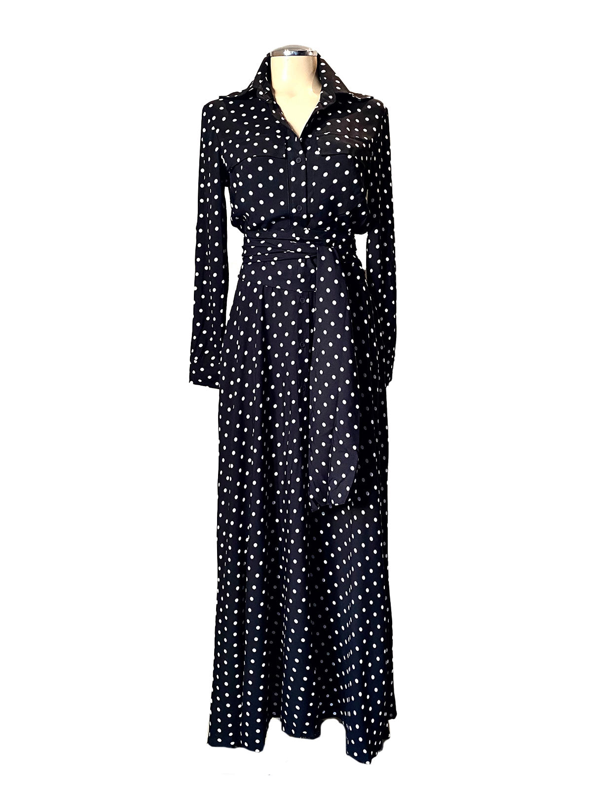 Viscose polka dot shirtwaister