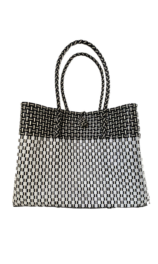 B&W Recycled Plastic Shopper