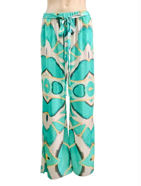 Island Paradise Satin Straight Leg Pants