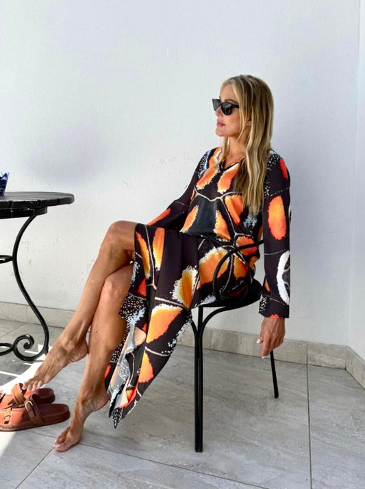 Electric Butterfly Tunic Dress