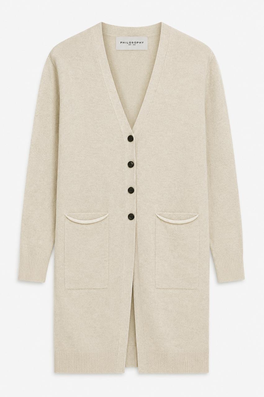 Murcia Button Cardigan Stone