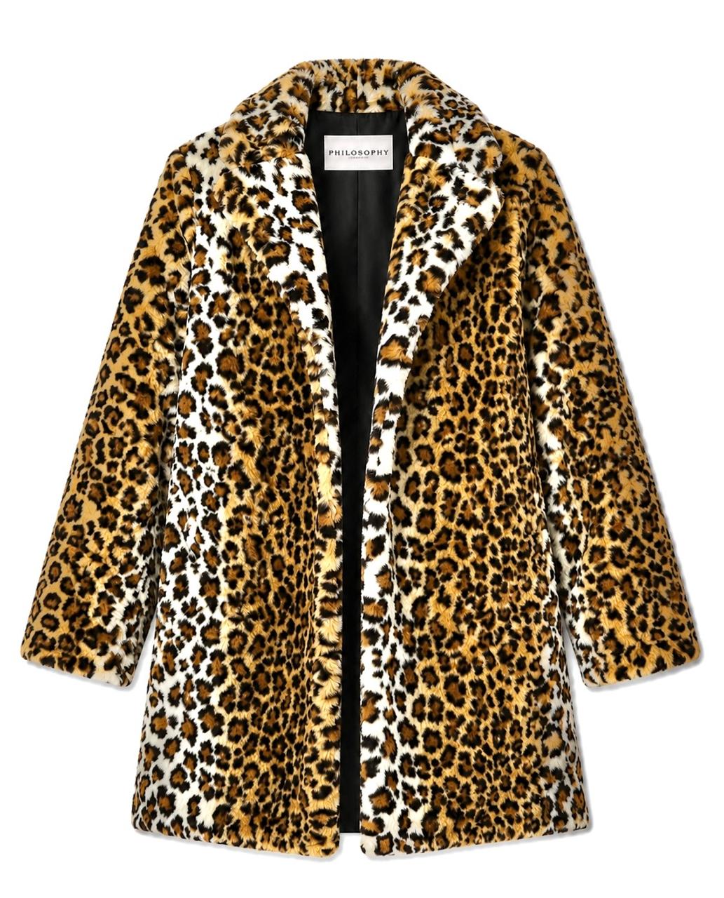 Agenda Animal Print Fur Jacket