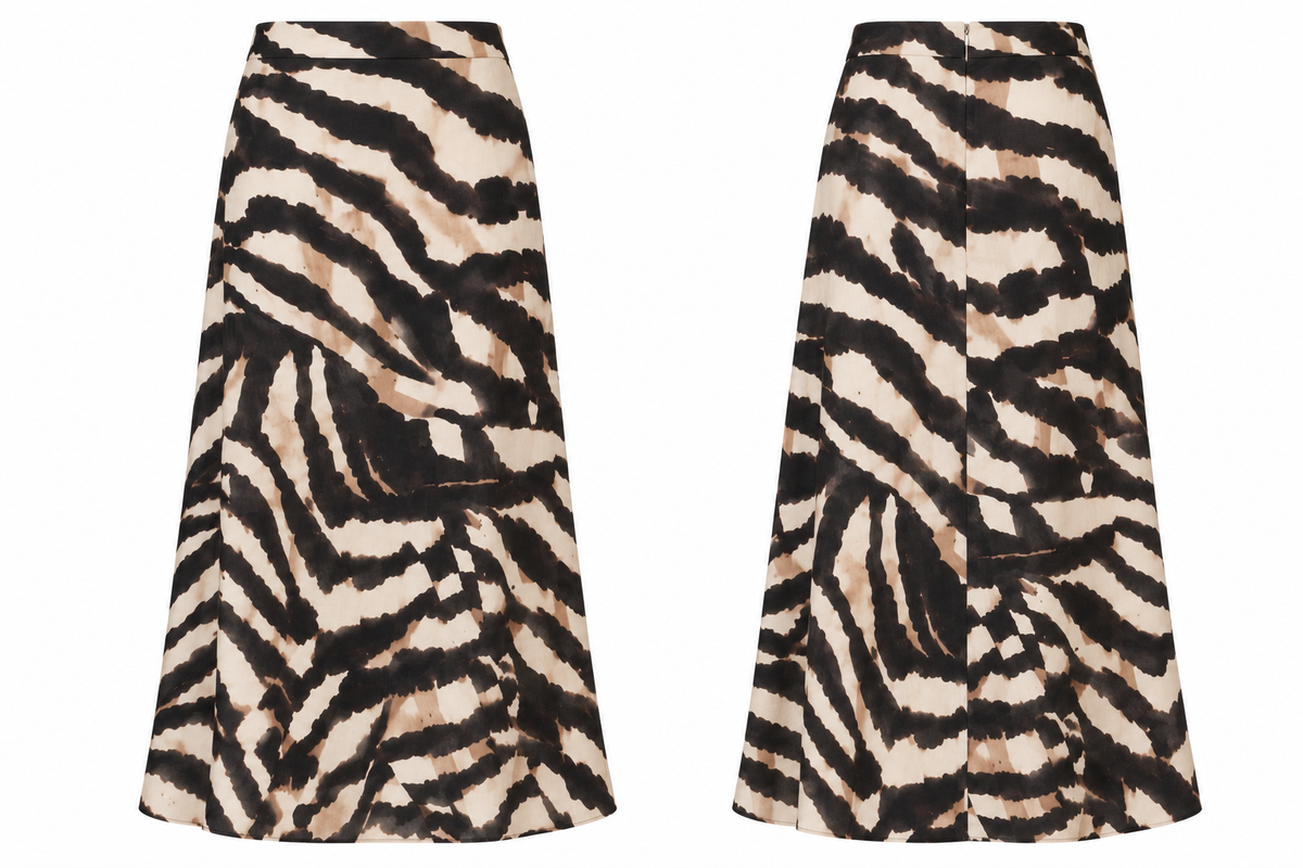 Pure Linen A-line Skirt - Serengeti