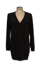 Load image into Gallery viewer, V-neck Long Knit Top / Dress - Black
