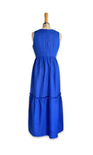 Load image into Gallery viewer, Alecia Long Tier Dress - Linen - Cobalt Crush
