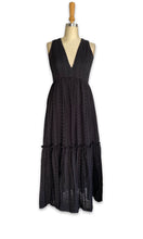 Load image into Gallery viewer, Alecia Long Tier Dress - Black Anglaise
