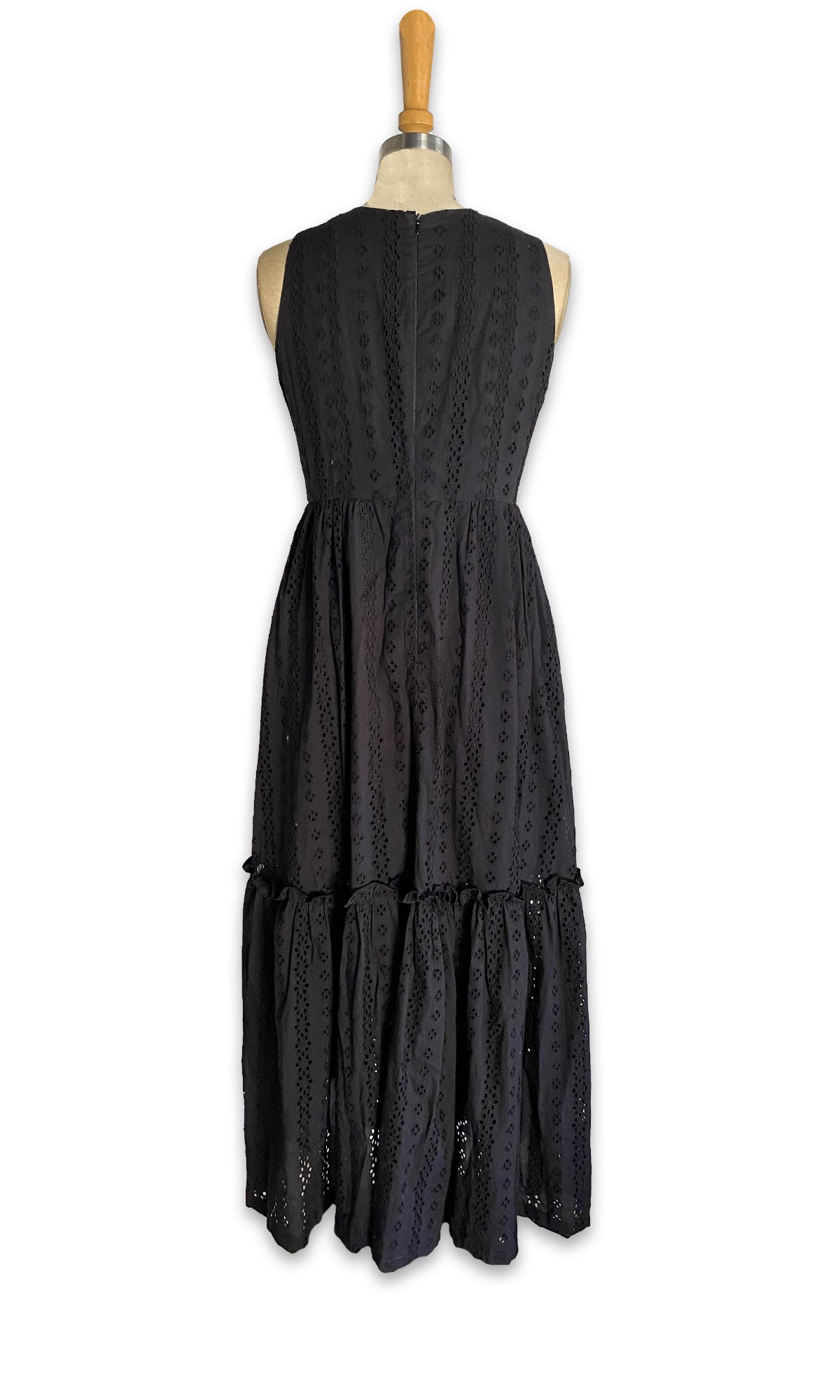 Alecia Long Tier Dress - Black Anglaise