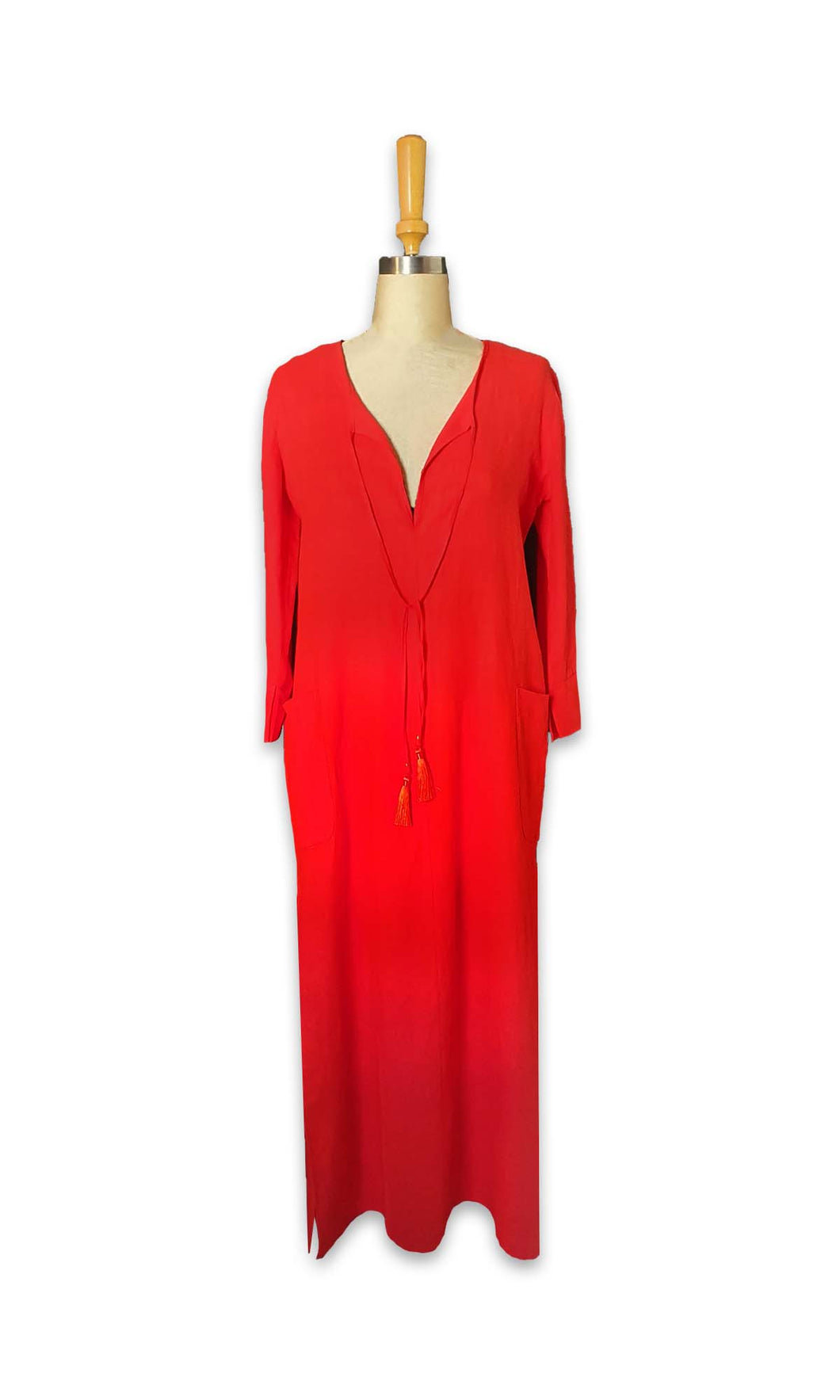 Linen Tunic Dress - Red