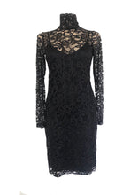 Load image into Gallery viewer, Black Lace Poloneck Dress
