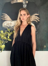 Load image into Gallery viewer, Alecia Long Tier Dress - Black Anglaise
