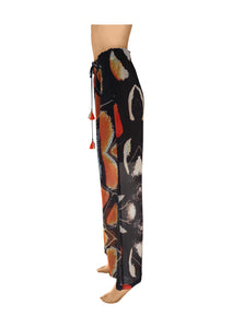 Electric Butterfly Chiffon Wide Leg Pants