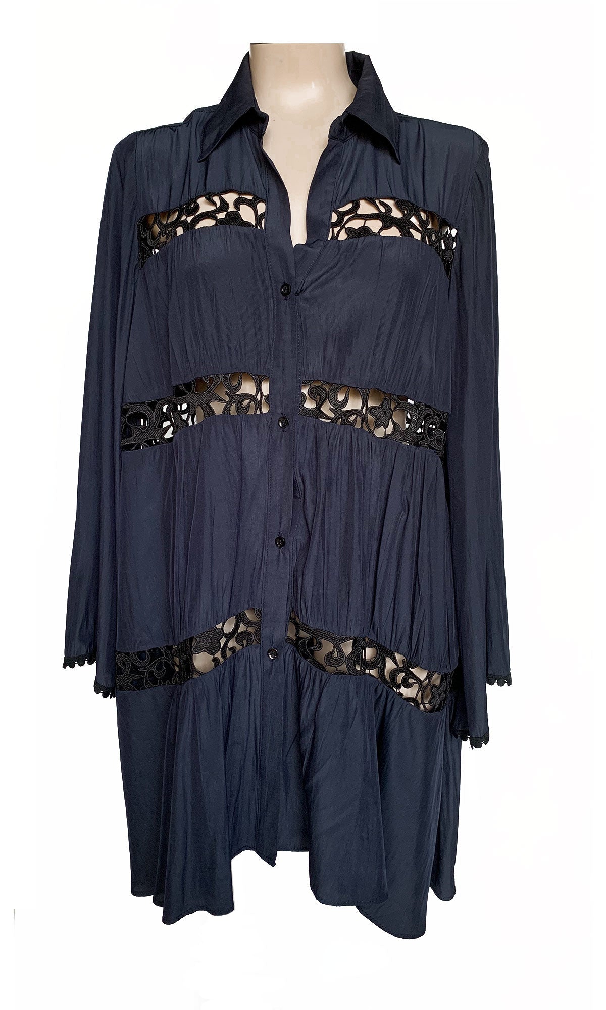 Portofino Dress - Fine Viscose Crepe- Black