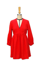 Load image into Gallery viewer, Darcy Babydoll Dress Long Sleeve - Red Linen
