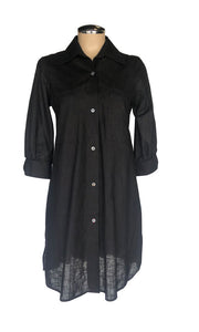 Cotton Shirt Dress – Black