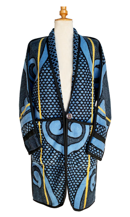 Long Blue Basotho Coat