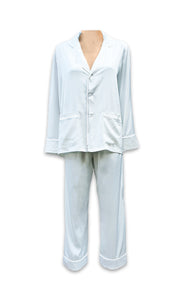 Pajama Set - White with White Piping