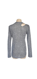 Grey Mélange Peak Knit Leisure Top